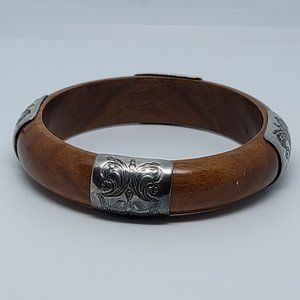 Rare/HTF Sterling & Wood Bangle
